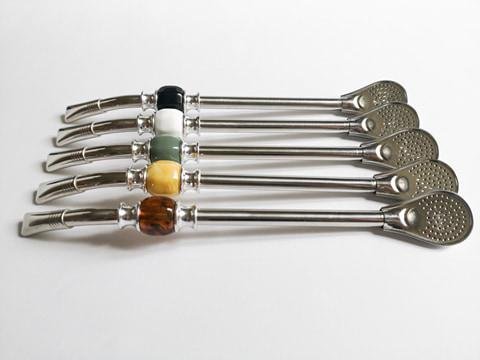 Longue Bombilla À Boire Yerba Maté En Acier Inoxydable Avec Or Poignets Longue Bombilla À Boire Yerba Maté En Acier Inoxydable Avec Or Poignets